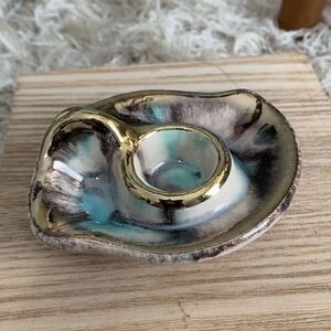 Vintage Stoneware Trinket Jewelry Dish